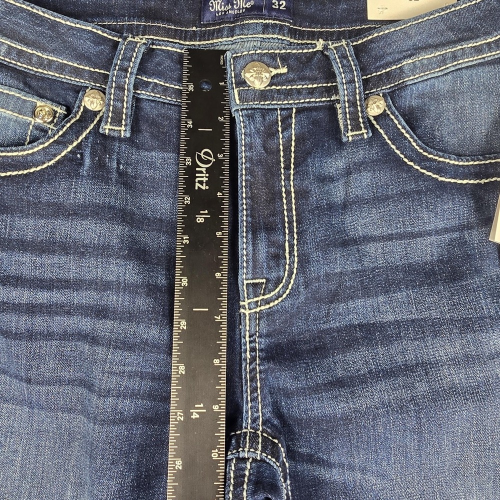 Miss Me Jeans Womens 32x32 Dark Wash Mid Rise Bootcut Embroidered Western NWT - Picture 10 of 15